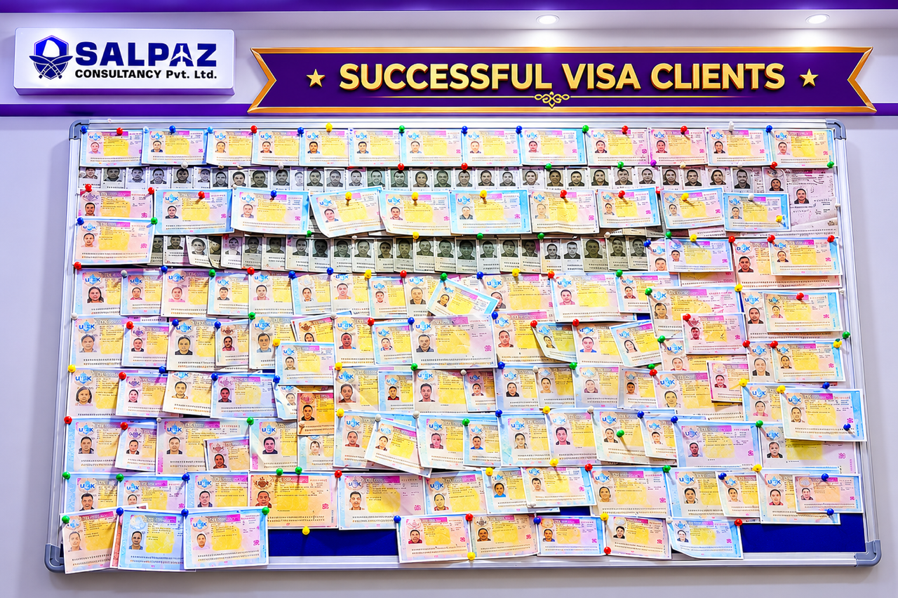 Salpaz successful visa clients board featuring hundreds of approved UK visas